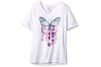 JUST MY SIZE Women's Size Plus Printed Short-Sleeve V-Neck T-Shirt